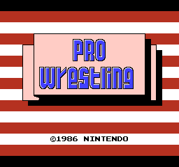 Pro Wrestling title screen for NES